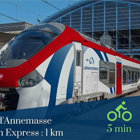 Homey Wood - New - Appartement Avec Une Chambre - Parking Prive Gratuit - Balcon Prive - A 5 Min De La Gare Pour Rejoindre Geneve 安纳马斯 外观 照片